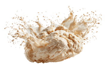 Beige liquid splashes in midair, textured