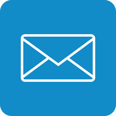 Email icon on a blue rounded square background, representing digital communication and messaging