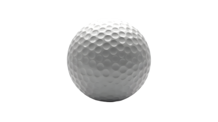 White golf ball detailed texture isolated on transparent background
