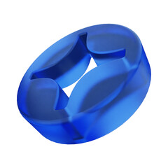 Blue Rounded Abstract Cutout Shape with Smooth 3D Geometry