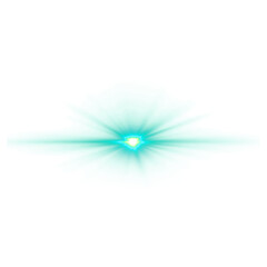 Green Energy Beam Light Effect with Bright Glow and Rays