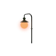 Vintage Street Lamp with Soft Orange Glow
