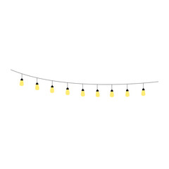 Hanging String Light Bulb Garland Illustration