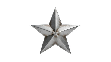 Obraz premium Metallic Star on White Background
