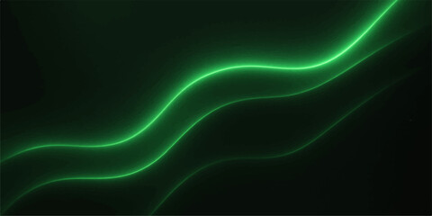 Glowing green and blue abstract background with smoky waves and electric energy