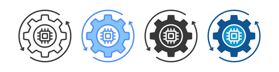 Automation Icon Set Multiple Style Collection