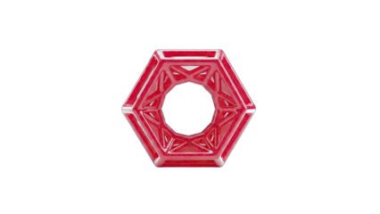 Red Geometric Shape Isolated on White Background