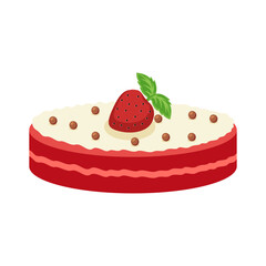 Round Pink Strawberry Mousse Cake