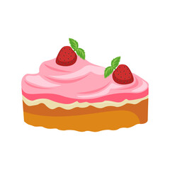 Pink Strawberry Cake With Frosting