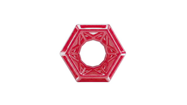 Red Geometric Shape Isolated on White Background - Powered by Adobe