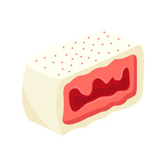 Layered Cream And Berry Cake Slice