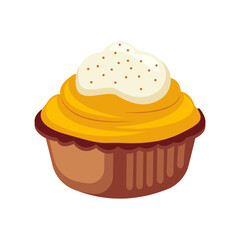 Yellow Frosted Cupcake With Cream