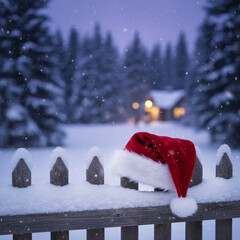 christmas tree in snow