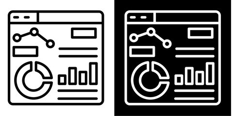 Statistic Icon Set White Style Collection