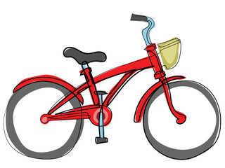 Bicycle in a continuous line pattern.