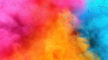 Vibrant holi color explosion event festival background abstract art bright atmosphere aerial view celebratory concept