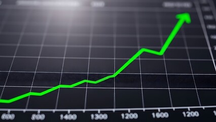Green Line Graph Showing Positive Stock Market Trend
