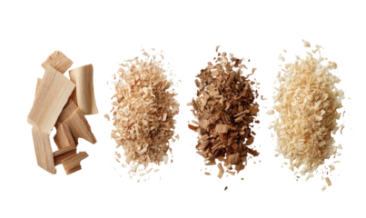 Wood chips and shavings in varying shades of brown and beige