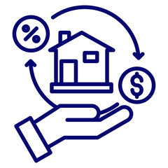 house mortgage icon vector