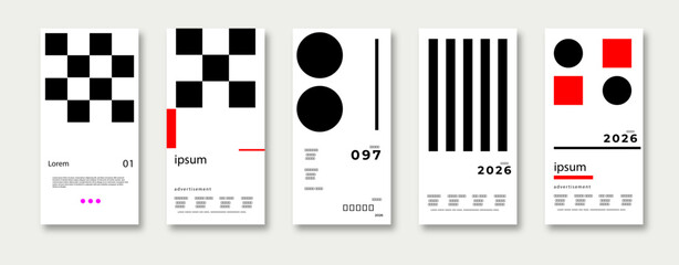 A collection of minimalist posters with geometric backgrounds and clean typography. versatile are perfect for posters, web design, branding, labels, minimalist art with excellent text legibility.
