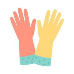 illustration of colorful cleaning gloves