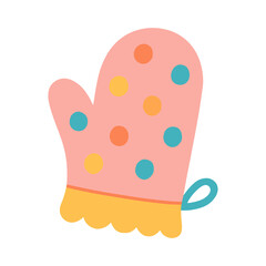 illustration of colorful oven mitt