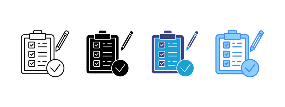 Assessment icon set multiple style collection