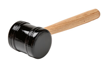 Mallet with black rubber head and wooden handle