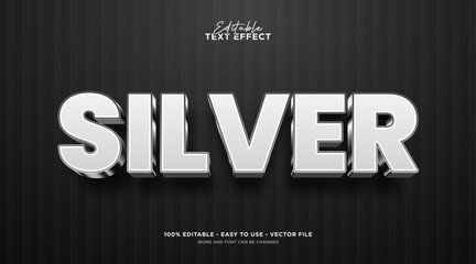 Silver text effect, editable text effect