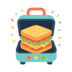 illustration of sandwich in sandwich maker