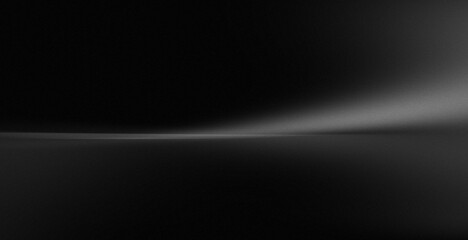 perfect black background for placing 3D objects or product photos. Illustration of a "floor", grounded and realistic products and soft light highlights.