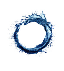 Water ring splash, isolated on black