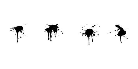 Abstract black ink grunge vector illustration with paint splatters, drops, and brush texture