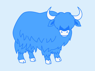 Musk ox icon. Arctic outline icon. Simple vector illustration in modern thin line style.