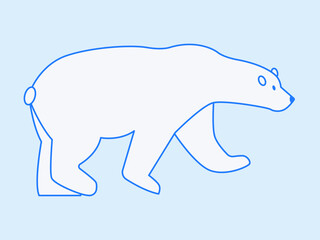 Polar bear icon. Arctic outline icon. Simple vector illustration in modern thin line style.