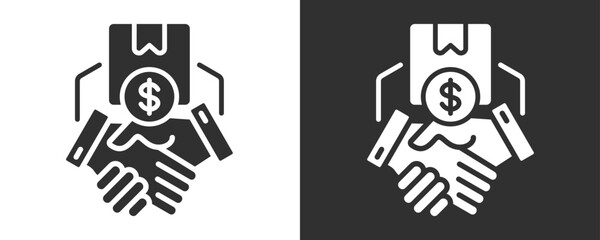 Closing Deal Icon Set Vector Collection Isolated In Black And White