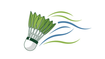 Dynamic Shuttlecock in Motion with Swirling Trails