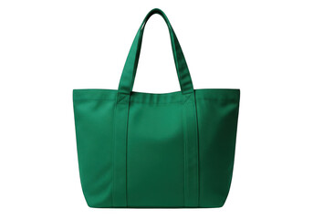 Green tote bag isolated on transparent background