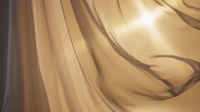 Elegant flowing sheer fabric with soft light and shadows.