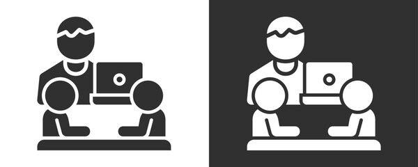 Interview Icon Set Vector Collection Isolated In Black And White