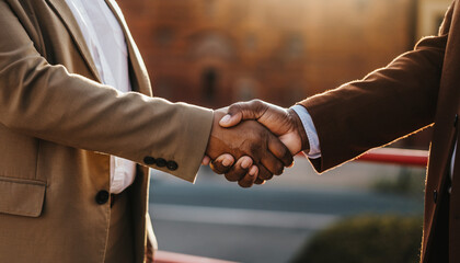 Senior couple handshake