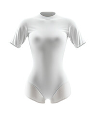 White bodysuit with short sleeves, turtleneck