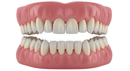 Fototapeta premium Human dentures full set isolated on transparent background