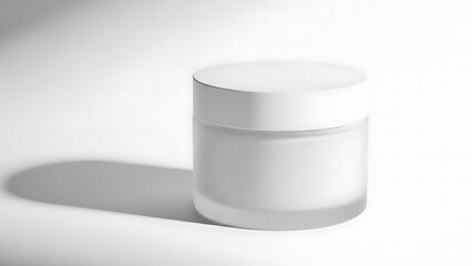 Pure Radiance: A sleek, minimalist jar of luxurious skincare product, embodying the essence of beauty and simplicity. The container stands in elegant solitude, casting a subtle shadow.