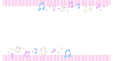 音符のパステルフレーム【16:9素材シリーズ】
