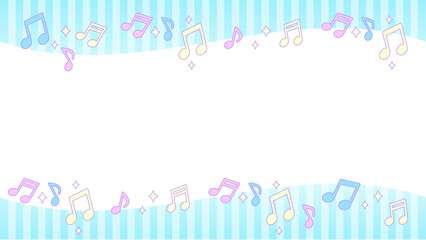 音符と水色の背景【16:9素材シリーズ】