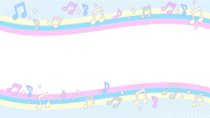 音符パステルフレーム【16:9素材シリーズ】