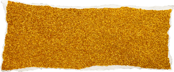Ripped gold glitter paper torn edges strips isolated background