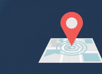 Map location pin on digital navigation