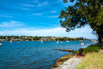 Drummoyne ferry wharf is located on the southern side of the Parramatta River serving the Sydney suburb of Drummoyne.